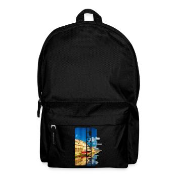 Florence Italy City Skyline Font Holiday Love - Backpack - black - Front