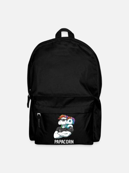 Papacorn Vater Tochter Einhörner - Rucksack - Schwarz