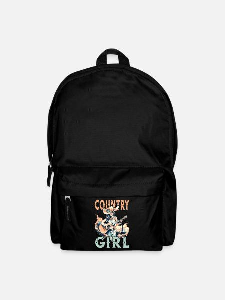 Country Music Girl Guitar Western USA Vintage - Sac à dos - noir
