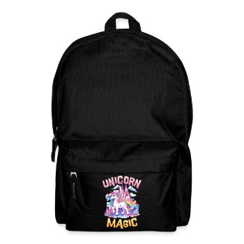 Einhorn Magie Regenbogen Schloss Bunt Fantasie - Rucksack - Schwarz - Vorne