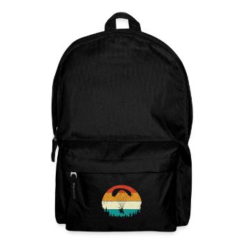 Retro Graphic Paragliding Paraglider Parachute Sky - Rucksack - Schwarz - Vorne