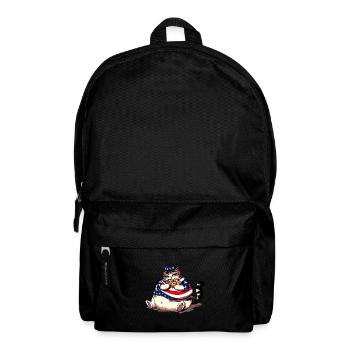 Fat American Pizza Cat - Backpack - black - Front