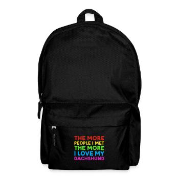 Plus de gens que j’ai rencontrés Plus J’aime Teckel - Sac à dos - noir - Devant
