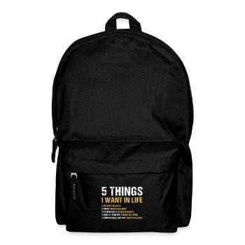 5 Things I Want In Life French Bulldog - Backpack - black - Front