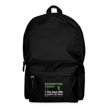 Sport Coach Definition Badminton - Backpack - black - Front