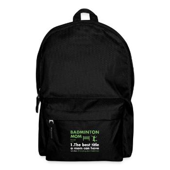 Sport Mom Definition Badminton - Rucksack - Schwarz - Vorne