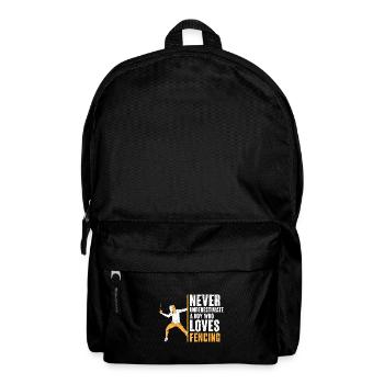 Unterschätzen Sie niemals einen Jungen, der Fechter liebt - Rucksack - Schwarz - Vorne