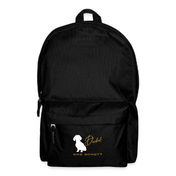Dackel was sonst - Dackelsilhouette - Rucksack - Schwarz - Vorne