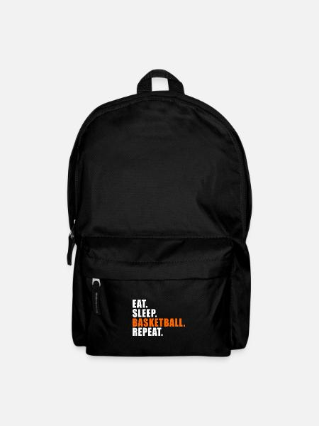 EAT SLEEP BASKETBALL REPEAT GESCHENK STREETBALL - Rucksack - Schwarz