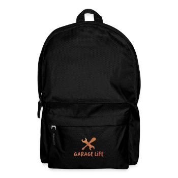 Garage Life Graphic Car Lover Mechanic Vehicle Tec - Backpack - black - Front
