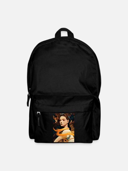 Naina - Geometrisch mechanischer Kunst Stil - Rucksack - Schwarz
