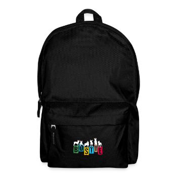 Boston Terrier Colorful Letters and Silhouettes - Backpack - black - Front
