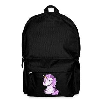 Poulain licorne rose mignon - Sac à dos - noir - Devant