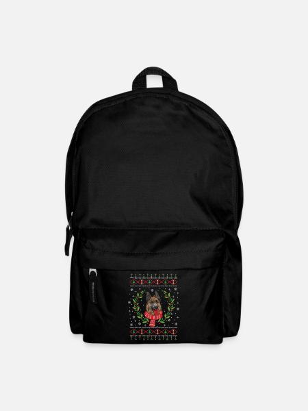 German Shepherd Christmas Sweater Gift - Backpack - black