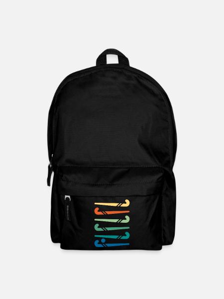 Hockeyschläger bunt - Rucksack - Schwarz