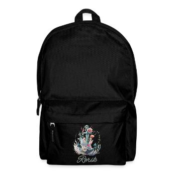 Rerik-Anker mit Blumen - Rucksack - Schwarz - Vorne