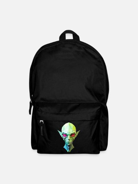 alien außerirdisch kopf potrait grün rote augen - Rucksack - Schwarz