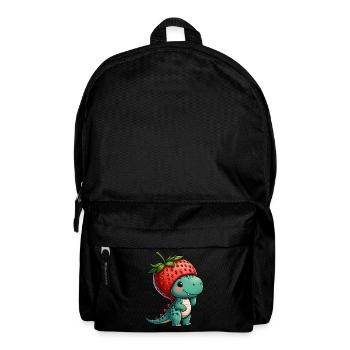 Mignon dinosaure T-Rex fraise avec chapeau fantaisiste - Sac à dos - noir - Devant