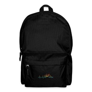 Ecg Heartbeat Road Biker Cyclist Cylcing Road Cycl - Rucksack - Schwarz - Vorne
