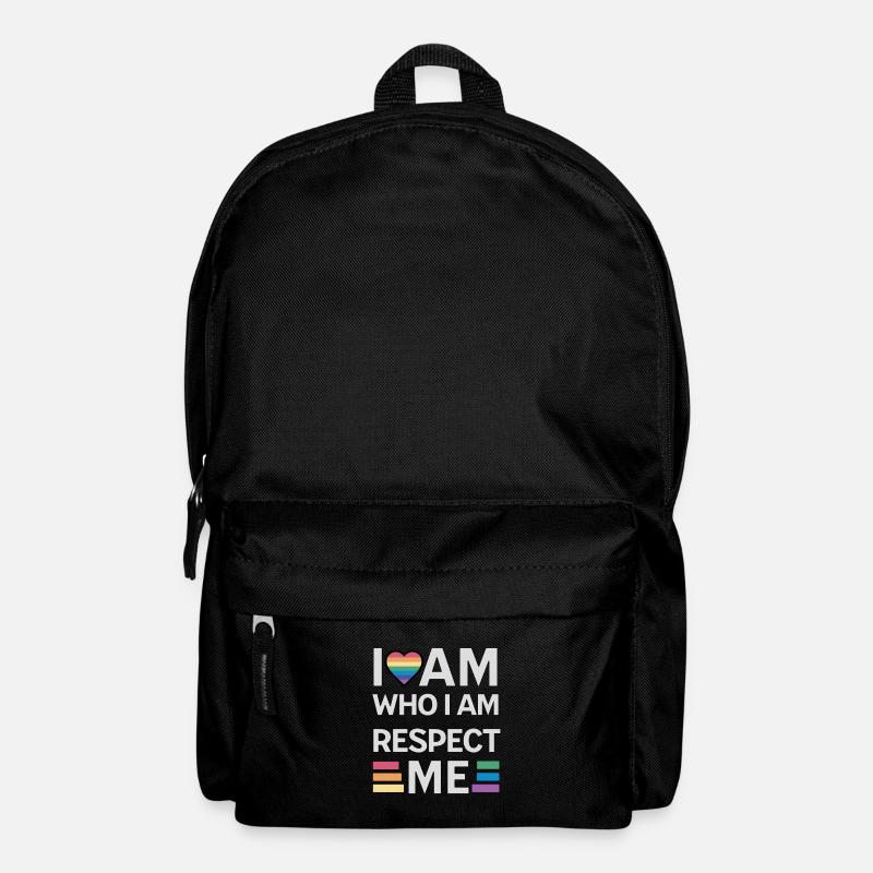 i am who i am respect me rainbow unisex - Backpack - black