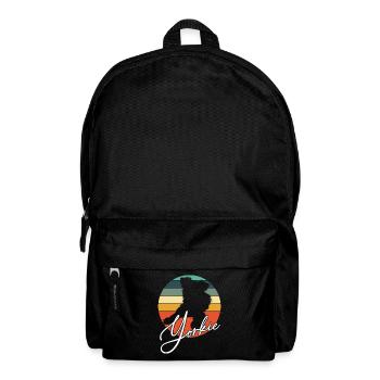 Yorkie Yorkshire Terrier in Vintage Circle - Backpack - black - Front