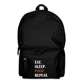 Eat Sleep Poop Repeat - Rucksack - Schwarz - Vorne