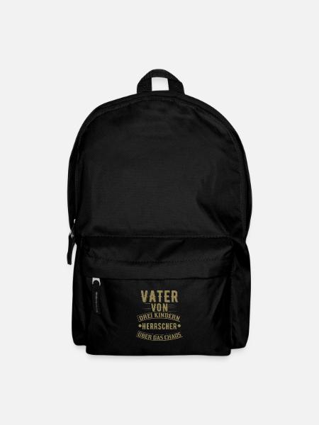 Vater von drei Kindern - Herrscher über das Chaos - Rucksack - Schwarz