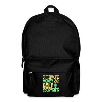 Geld und Golf - Rucksack - Schwarz - Vorne