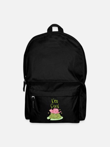 Ich bin Frosch lustige Bilder Frosch mit Mütze - Rucksack - Schwarz