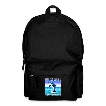 Delfin Umweltschutz ist wichtig - Rucksack - Schwarz - Vorne
