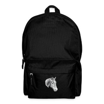 Horse's Head Pencil Drawing - Backpack - black - Front