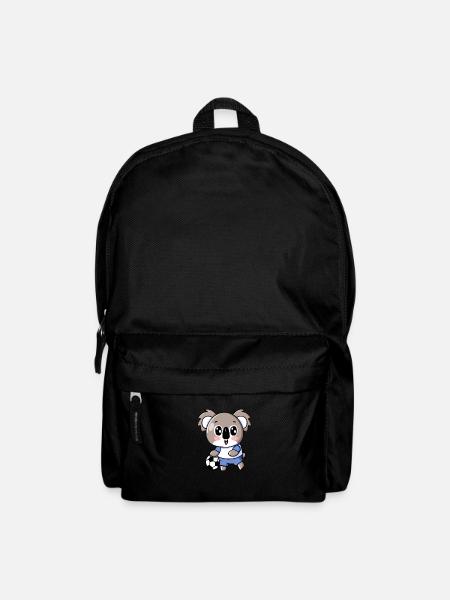 Joli koala Kawaii avec design de handball et de football - Sac à dos - noir