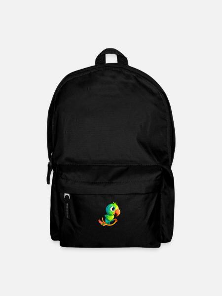 Vogel Wippe Papagei grün - Rucksack - Schwarz