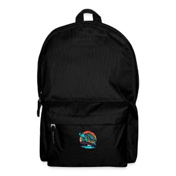 Turtle on Skateboard Sunset Design - Backpack - black - Front