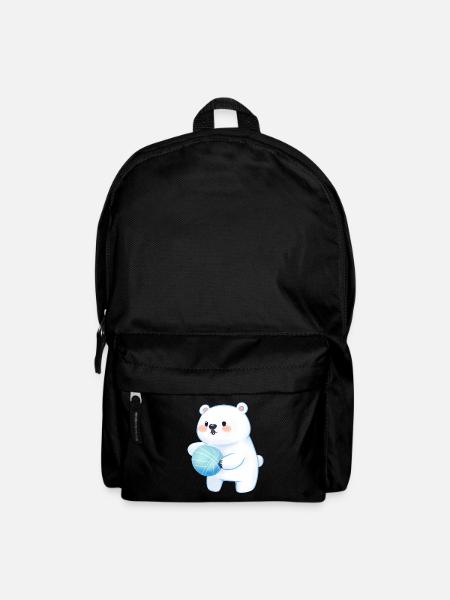 Süßer Eisbär Polarbär Volleyball Ball Ballsport - Rucksack - Schwarz