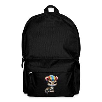 Leopard baby with rainbow mane - Backpack - black - Front