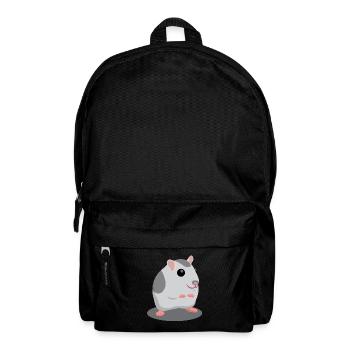 Cute gray hamster cartoon - Backpack - black - Front