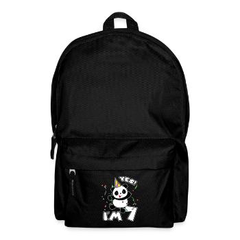 7. Geburtstag Panda Party Ich bin 7 Jahre Geschenk - Rucksack - Schwarz - Vorne