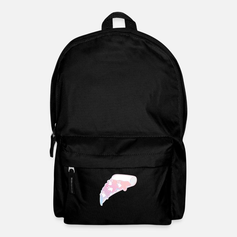 Einhorn Pizza Regenbogen T-Shirt - Rucksack - Schwarz