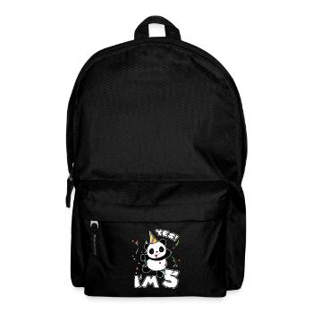 5. Fête d’anniversaire Panda Je suis 5 ans cadeau - Sac à dos - noir - Devant