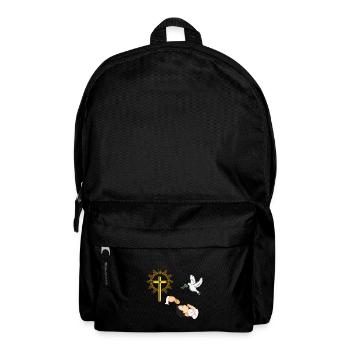 Baby Taufen mit Taube und Kreuz - Rucksack - Schwarz - Vorne