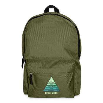Pyramide des besoins, psychologie sociale maslow - Sac à dos - vert olive - Devant
