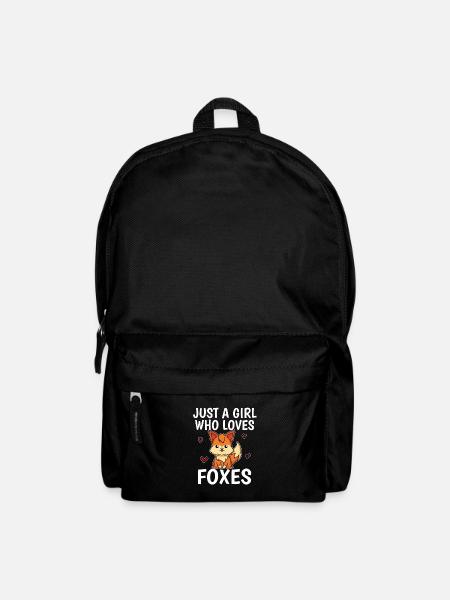 ust A Girl Who Loves Foxes Cute Fox Costume - Backpack - black