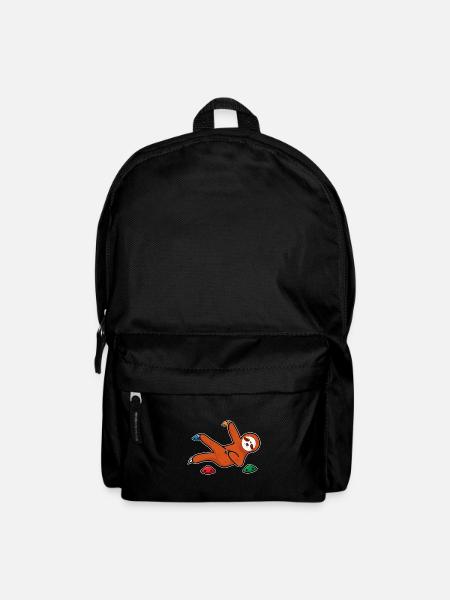 Boulder Geschenk Faultier an Kletterwand Kletterer - Rucksack - Schwarz