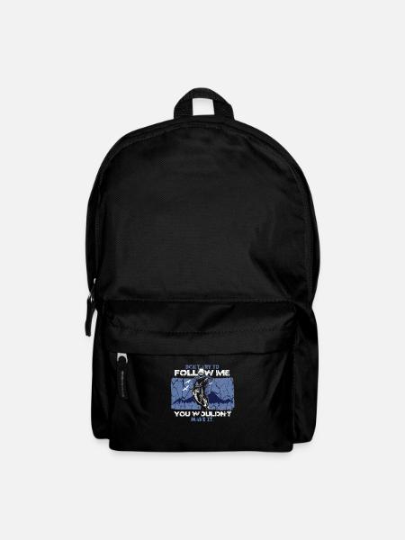 Mountain biker saying mountains - Backpack - black