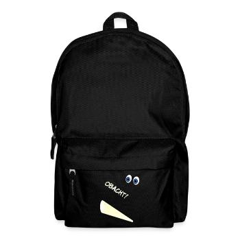 Obacht mit Taschenlampe - Rucksack - Schwarz - Vorne