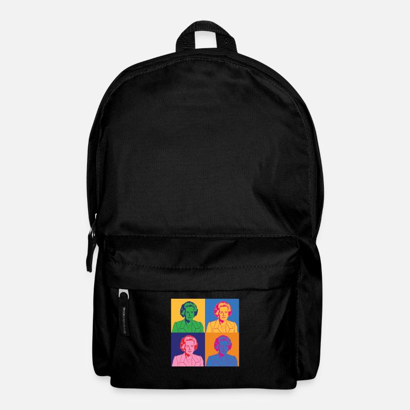 Pop Art Picture Portrait Margaret Thatcher graphic - Backpack - black