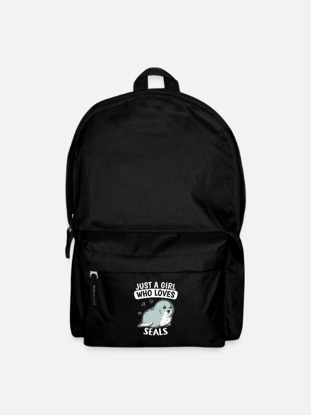 Just A Girl Who Loves Seals Cute Seal Costume - Backpack - black