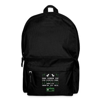 Gamer Das Leben Ist ein Scheiß Game Aber Grafik Ge - Rucksack - Schwarz - Vorne