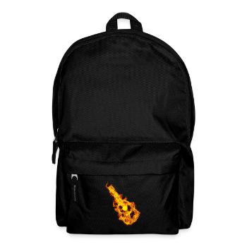 Acoustic Guitar On Fire Guitar Lover Gift Idea - Backpack - black - Front